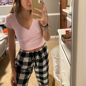 Pink brandy cropped shirt